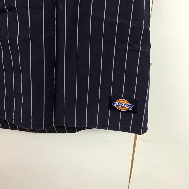 ディッキーズ Dickies シャツ、ブラウス 半袖 半袖シャツ ストライプシャツ カラーシャツ XL ストライプ 紺 / ネイビー /  メンズ USED 古着 中古 10143390