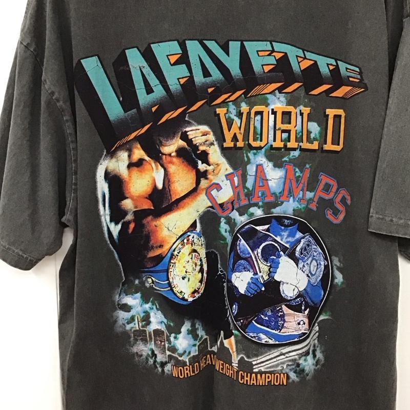 ラファイエット Lafayette Tシャツ 半袖 半袖カットソー プリントTシャツ クルーネックカットソー XL ロゴ、文字 黒 / ブラック /  メンズ USED 古着 中古 10131250