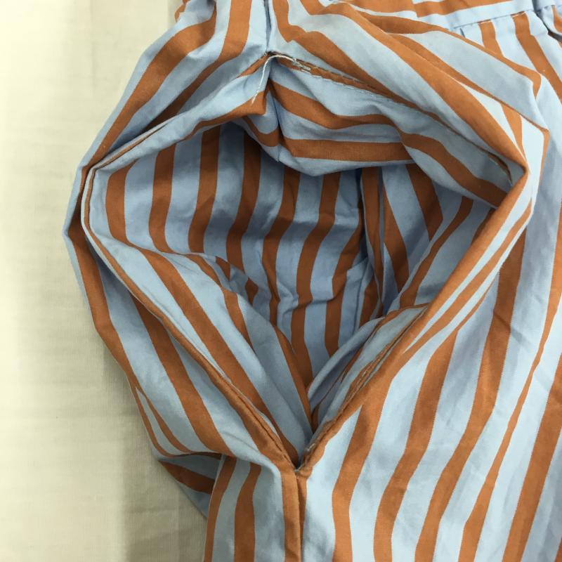 オメカシ Omekashi パンツ サルエルパンツ FREE ストライプ 水色 / ライトブルー / X 橙 / オレンジ /  レディース USED 古着 中古 10139658
