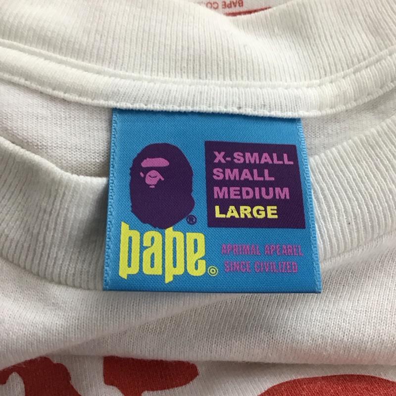 アベイシングエイプ A BATHING APE Tシャツ 半袖 L プリント 白 / ホワイト /  メンズ USED 古着 中古 10134908