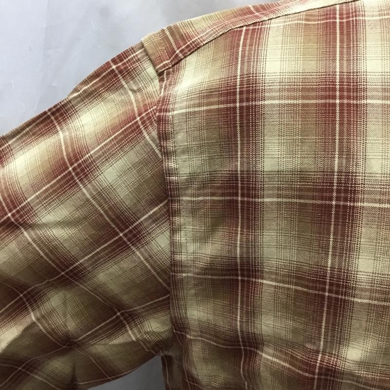 エディーバウアー Eddie Bauer シャツ、ブラウス 半袖 ボタンダウン M チェック 茶 / ブラウン / X ベージュ / ベージュ /  メンズ USED 古着 中古 10111588