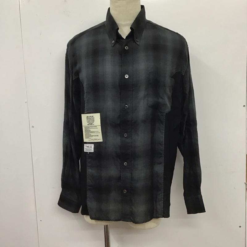 エレファントトライバルファブリックス elephant TRIBAL fabrics シャツ、ブラウス 長袖 長袖シャツ カラーシャツ ポケットシャツ 長袖カットソー チェックシャツ M チェック 灰 / グレー /  メンズ USED 古着 中古 10124531