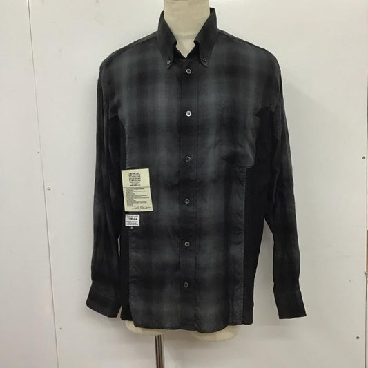 エレファントトライバルファブリックス elephant TRIBAL fabrics シャツ、ブラウス 長袖 長袖シャツ カラーシャツ ポケットシャツ 長袖カットソー チェックシャツ M チェック 灰 / グレー /  メンズ USED 古着 中古 10124531