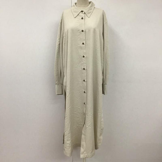 ローリーズファーム LOWRYS FARM ワンピース ロングスカート LF720028TS 長袖シャツワンピース ロングワンピース 前開きシャツワンピース FREE 無地 灰 / グレー /  レディース USED 古着 中古 10110241