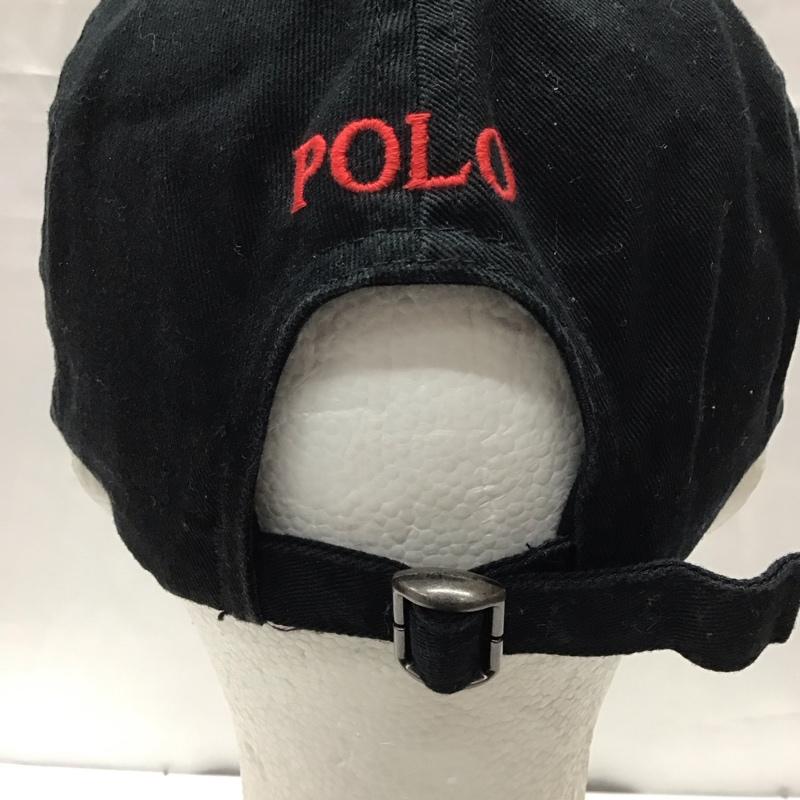 ポロラルフローレン POLO RALPH LAUREN 帽子 キャップ コットン ロゴ ワンポイント 黒 / ブラック / X 赤 / レッド /  メンズ USED 古着 中古 10116461