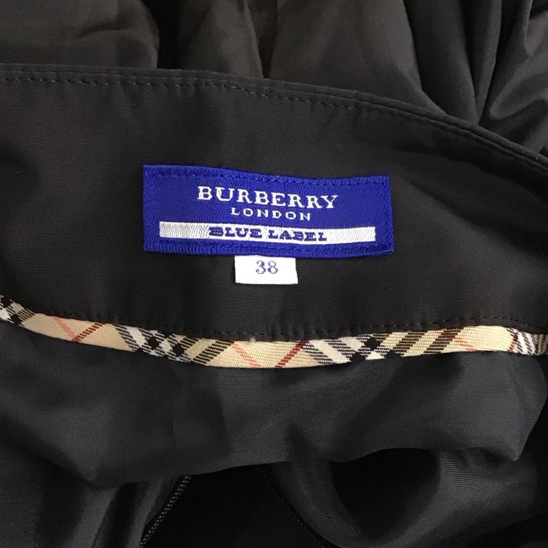 バーバリーブルーレーベル BURBERRY BLUE LABEL スカート ひざ丈スカート FLF49-614-09 ボックスプリーツ 38 無地 黒 / ブラック /  レディース USED 古着 中古 10114924