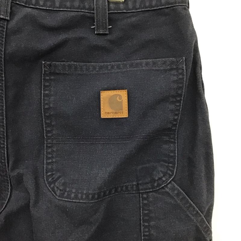 カーハート Carhartt パンツ ワークパンツ、ペインターパンツ ワイドパンツ カジュアルパンツ ワークパンツ 34インチ ロゴ、文字 紺 / ネイビー /  メンズ USED 古着 中古 10148529