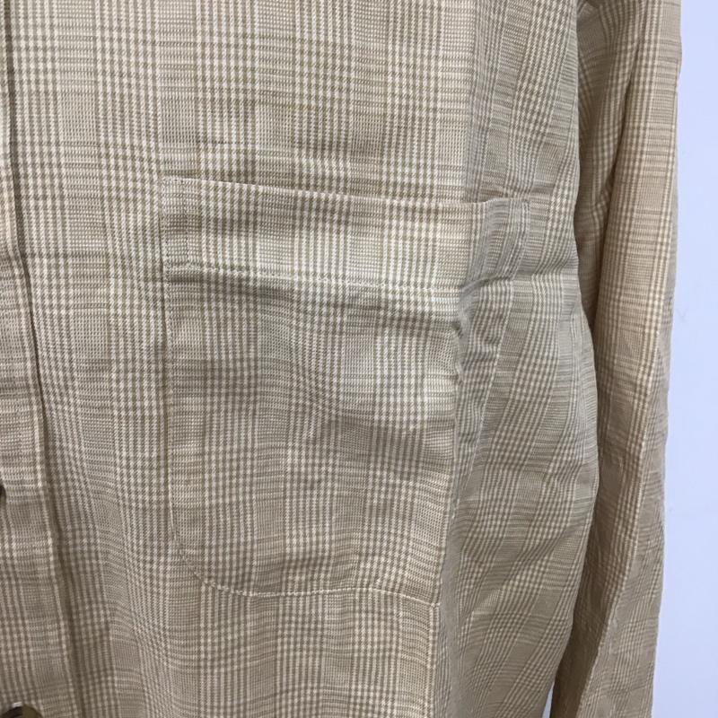 ブルックスブラザーズ BROOKS BROTHERS シャツ、ブラウス 長袖 ボタンダウン M チェック 白 / ホワイト / X ベージュ / ベージュ /  メンズ USED 古着 中古 10111252