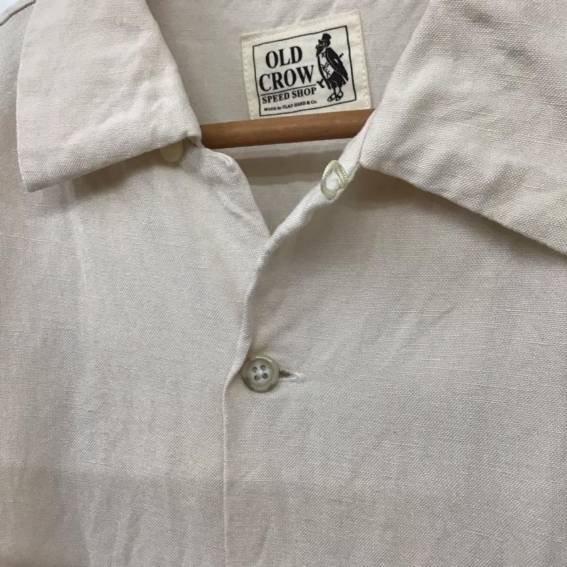 オールドクロウ OLD CROW シャツ、ブラウス 半袖 半袖シャツ 無地シャツ カラーシャツ XL ロゴ、文字 アイボリー / アイボリー /  メンズ USED 古着 中古 10130458