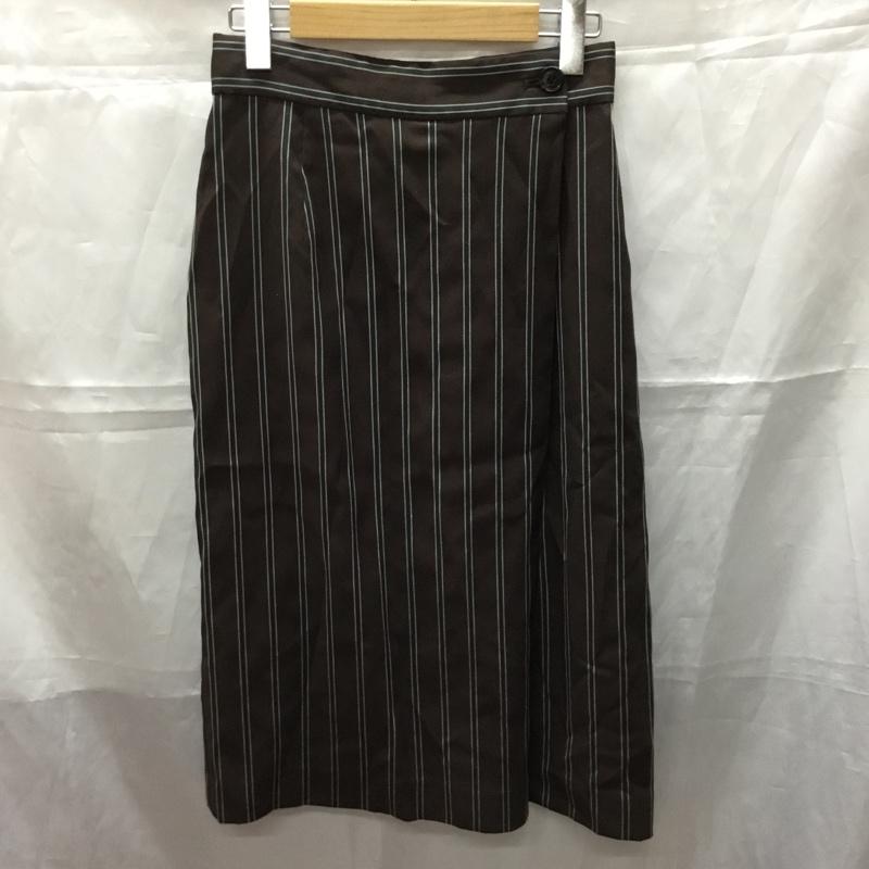 ナチュラルビューティーベーシック NATURAL BEAUTY BASIC スカート ロングスカート S ストライプ 茶 / ブラウン /  レディース USED 古着 中古 10110759