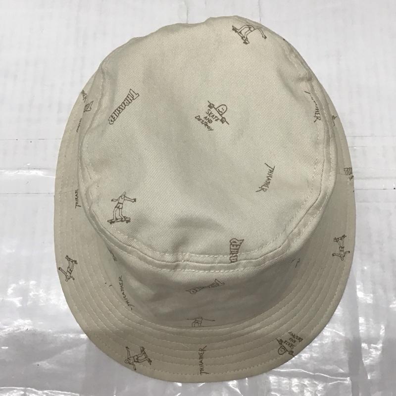 スラッシャー THRASHER 帽子 ハット SKATE AND DESTROY バケットハット 総柄 ベージュ / ベージュ /  メンズ USED 古着 中古 10114323