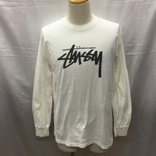 ステューシー STUSSY カットソー 長袖 長袖カットソー クルーネックカットソー ロングスリーブカットソー プリントTシャツ S ロゴ、文字 白 / ホワイト /  メンズ USED 古着 中古 10116588
