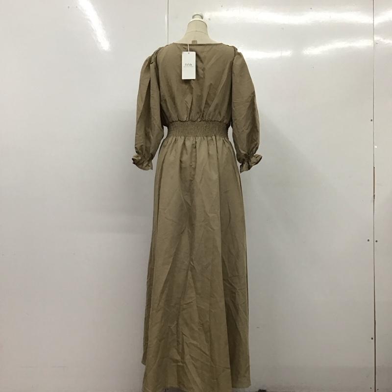 フィフス fifth ワンピース ロングスカート 長袖ロングワンピース フレアワンピース 切り替えワンピース M 無地 茶 / ブラウン /  レディース USED 古着 中古 10119047
