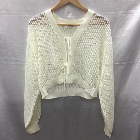 ページボーイ PAGEBOY カーディガン 長袖 長袖カーディガン 長袖カットソー ノーカラージャケット 前開カーディガン FREE 無地 白 / ホワイト /  レディース USED 古着 中古 10122188