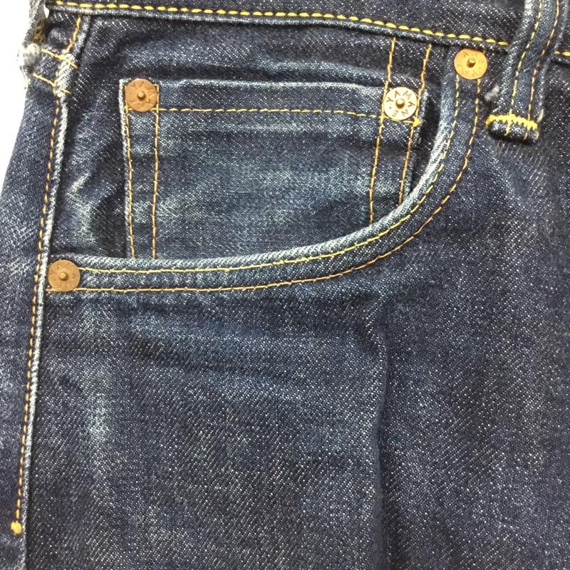 エヴィス EVISU パンツ デニム、ジーンズ デニムパンツ ストレートパンツ ワイドパンツ カジュアルパンツ 32インチ ロゴ、文字 インディゴ / インディゴ /  メンズ USED 古着 中古 10112320