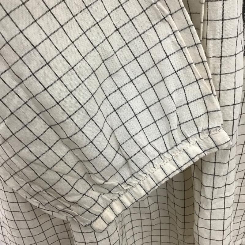ザラ ZARA ワンピース ロングスカート 7521 304 712 Vネック 七分袖 チェック M 刺繍 アイボリー / アイボリー / X 黒 / ブラック /  レディース USED 古着 中古 10113076