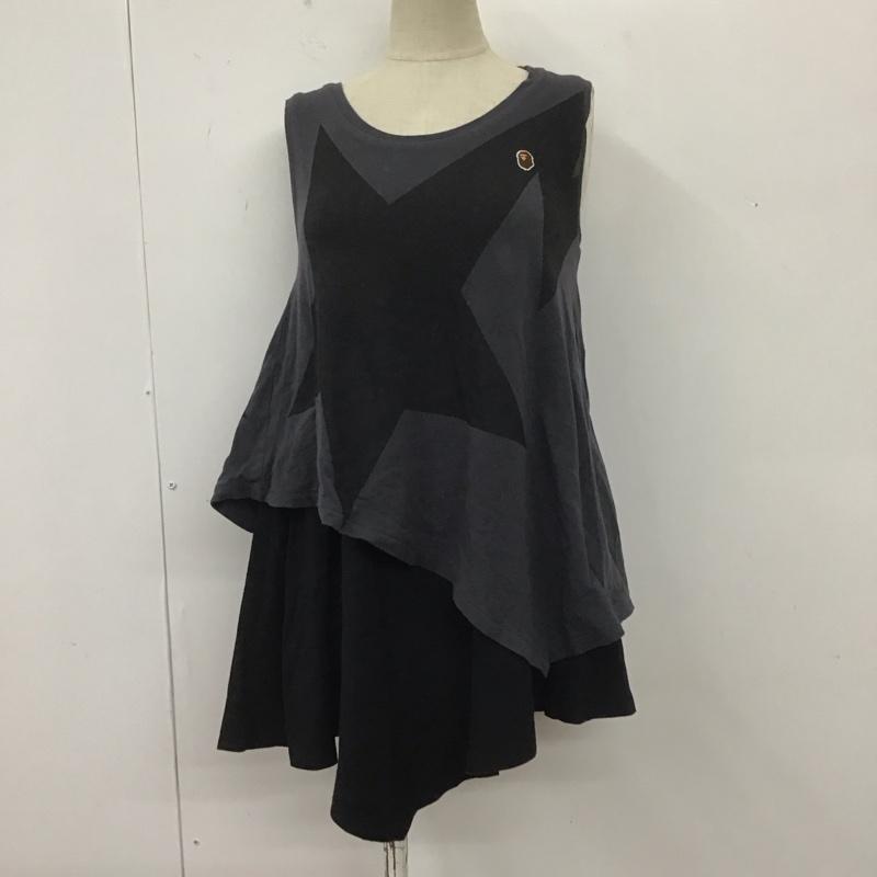 アベイシングエイプ A BATHING APE ワンピース ミニスカート 1910-209-519 ノースリーブ アシンメトリー 星 黒 / ブラック / X インディゴ / インディゴ /  レディース USED 古着 中古 10108356