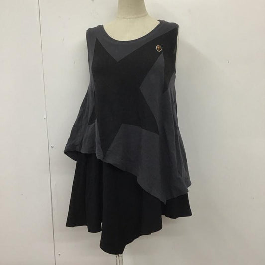アベイシングエイプ A BATHING APE ワンピース ミニスカート 1910-209-519 ノースリーブ アシンメトリー 星 黒 / ブラック / X インディゴ / インディゴ /  レディース USED 古着 中古 10108356
