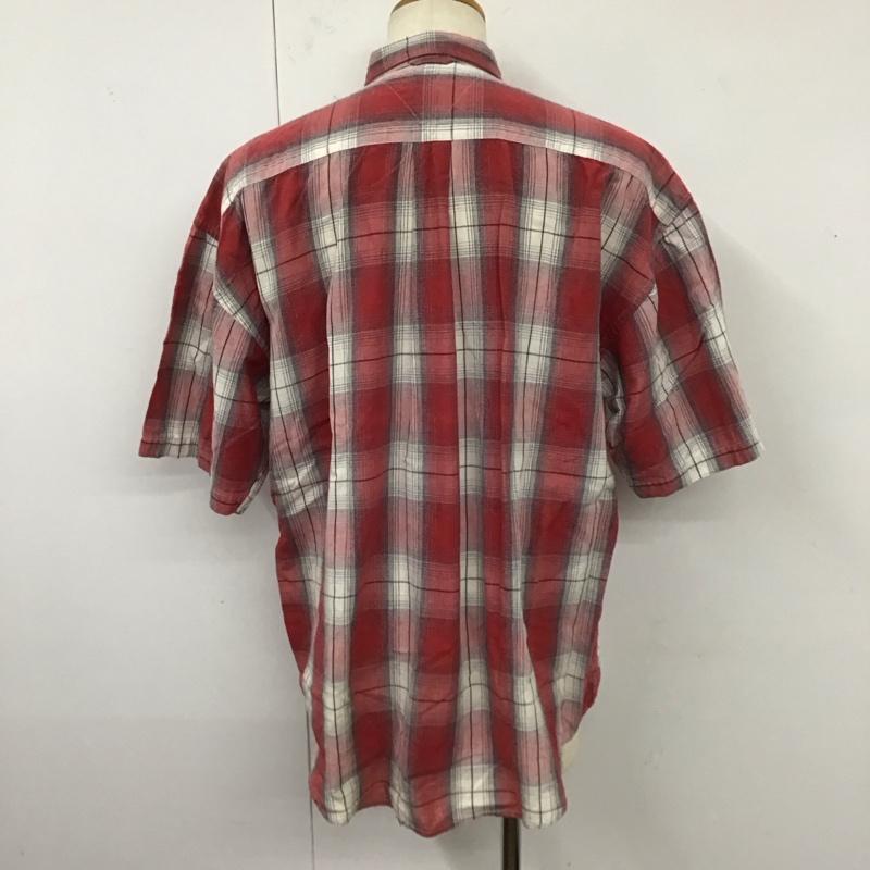 トミーヒルフィガー TOMMY HILFIGER シャツ、ブラウス 半袖 コットン ボタンダウン チェック L ワンポイント 白 / ホワイト / X 赤 / レッド / X 黒 / ブラック /  メンズ USED 古着 中古 10119637