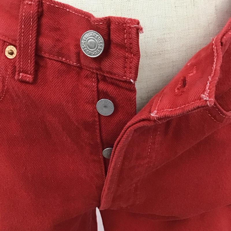 リーバイス Levi s パンツ デニム、ジーンズ 501 0651 ボタンフライ W27 L34 USA製 27インチ 無地 赤 / レッド /  レディース USED 古着 中古 10116486