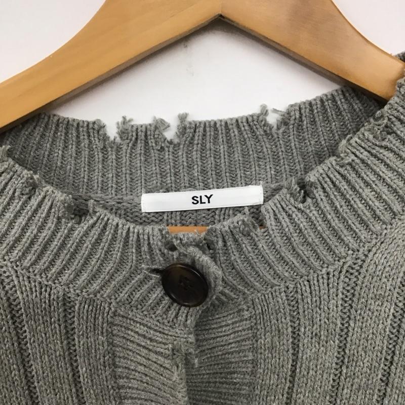 スライ SLY カーディガン 長袖 030EAP70-1240 CRUSHED CROP C／D FREE 無地 灰 / グレー /  レディース USED 古着 中古 10140465