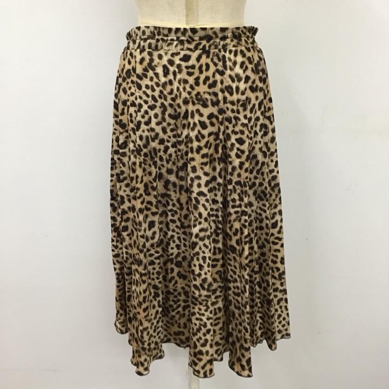 ザラベーシック ZARA BASIC スカート ロングスカート 7992 112 051 膝下 プリーツ M ヒョウ柄・レオパード柄 ベージュ / ベージュ / X 黒 / ブラック /  レディース USED 古着 中古 10118358