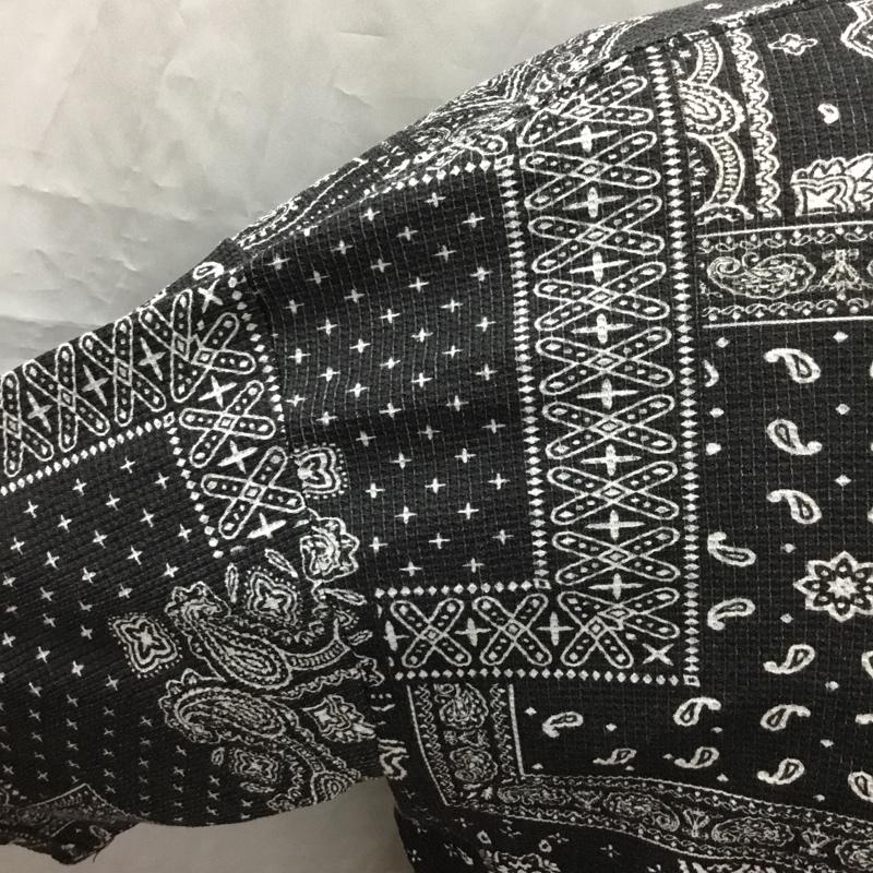 ナノユニバース nano・universe Tシャツ 半袖 668-1124048 半袖Tシャツ プリントTシャツ M 総柄 黒 / ブラック /  メンズ USED 古着 中古 10115773