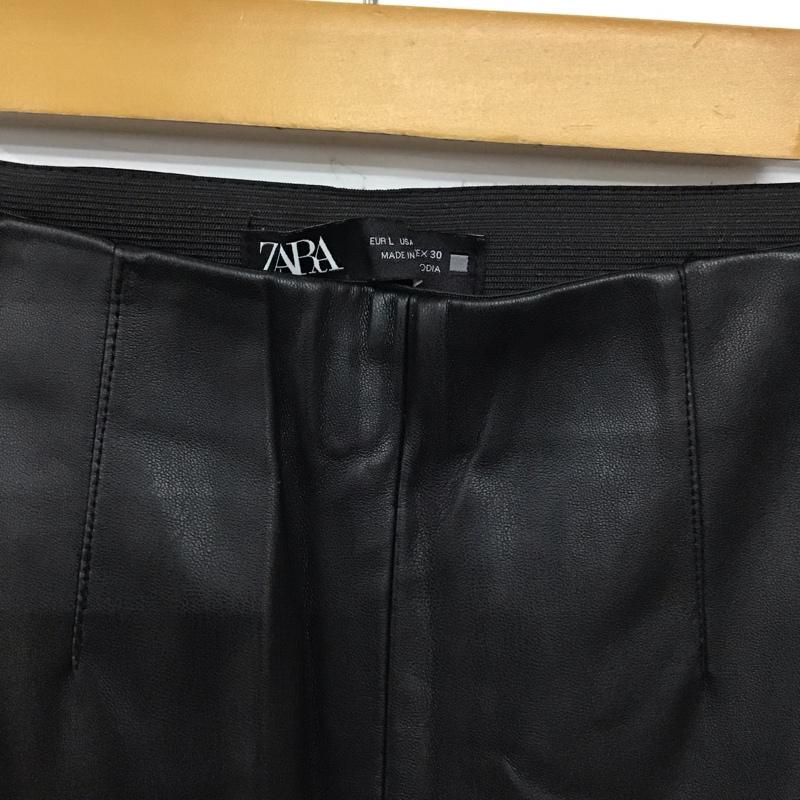 ザラ ZARA パンツ ワークパンツ、ペインターパンツ フェイクレザーパンツ スリムパンツ ストレッチパンツ L 無地 黒 / ブラック /  レディース USED 古着 中古 10142714