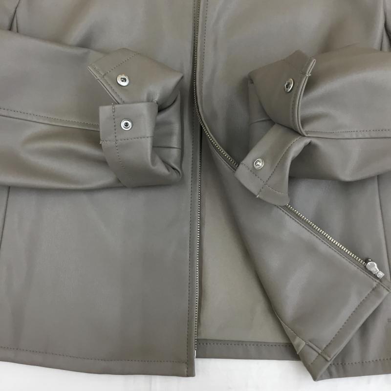 ナチュラルビューティーベーシック NATURAL BEAUTY BASIC ジャケット、上着 レザージャケット 017-4255910 フェイクレザー S 無地 ダークブラウン / ダークブラウン /  レディース USED 古着 中古 10142552