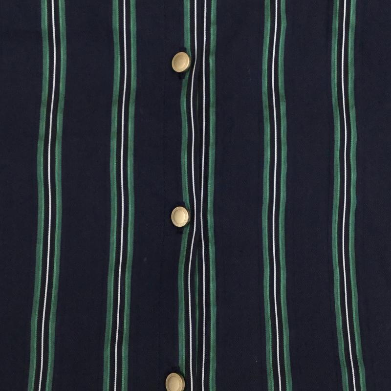 ソマリ somari シャツ、ブラウス 長袖 1 ストライプ 紺 / ネイビー / X 緑 / グリーン /  レディース USED 古着 中古 10141834