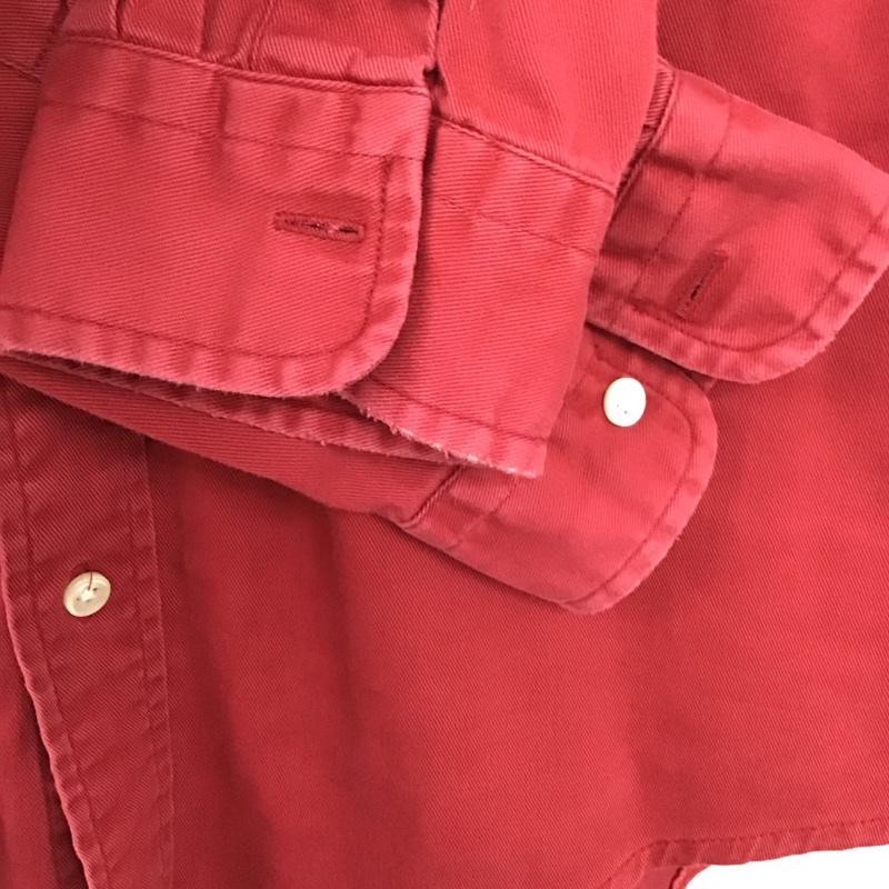 ラルフローレン RALPHLAUREN シャツ、ブラウス 長袖 長袖シャツ 無地シャツ カラーシャツ ボタンダウンシャツ ロゴ、文字 赤 / レッド /  メンズ USED 古着 中古 10133119