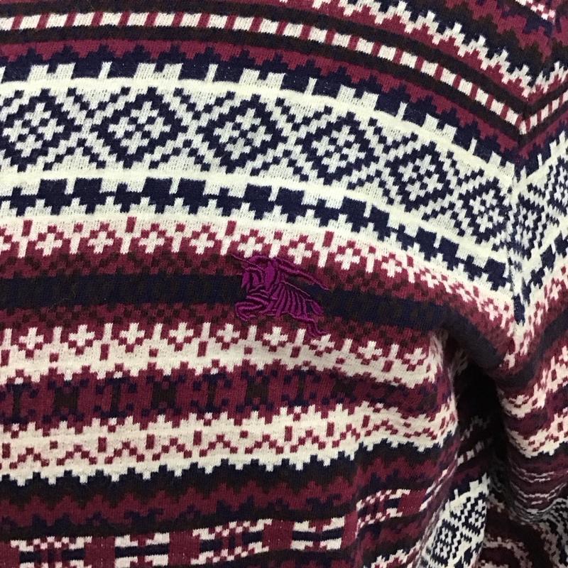 バーバリーブラックレーベル BURBERRY BLACK LABEL カットソー 長袖 長袖カットソー Vネックカットソー ロングスリーブカットソー プリントTシャツ 3 プリント マルチカラー / マルチカラー /  メンズ USED 古着 中古 10114643