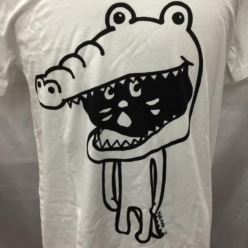 ネ・ネット Ne-net Tシャツ 半袖 NE34JK020 ワニ にゃー 3 プリント 白 / ホワイト /  メンズ USED 古着 中古 10117189