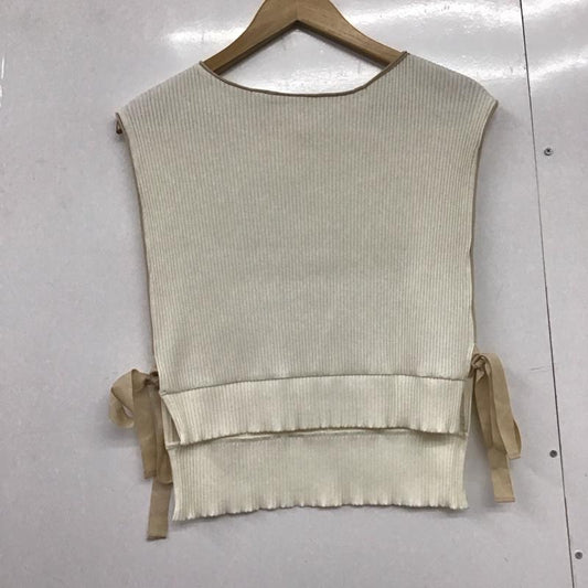 ノーリーズ NOLLEY S ベスト ベスト 1-0035-2-03-010 カットベスト サイドリボン 38 無地 アイボリー / アイボリー /  レディース USED 古着 中古 10142145