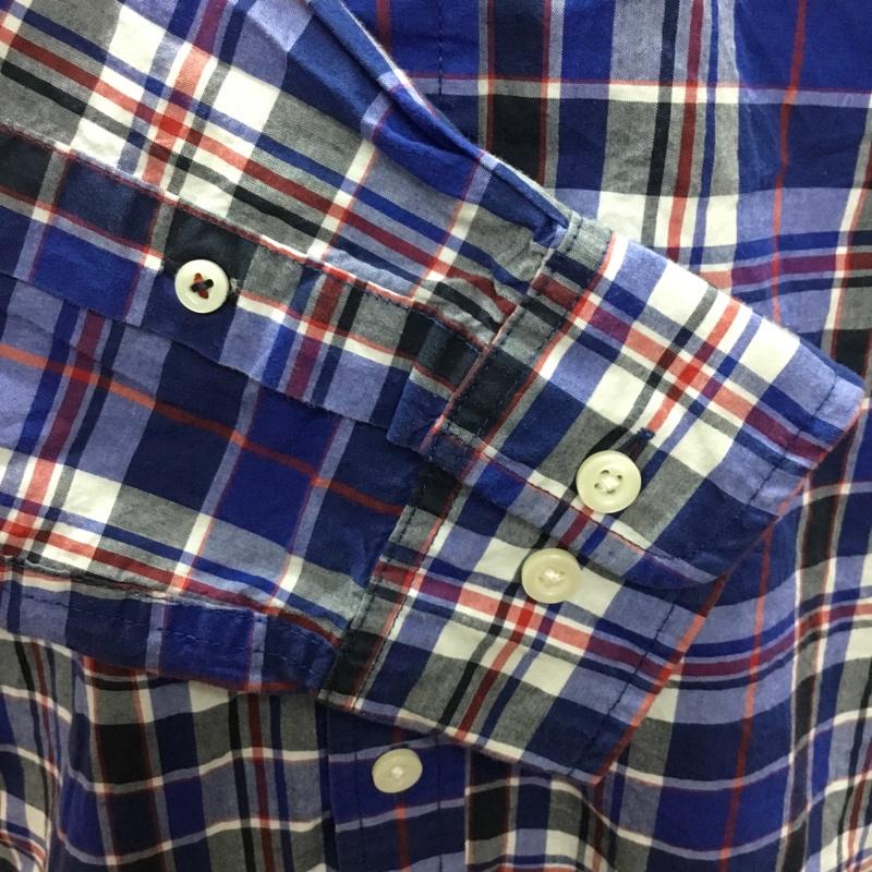 トミーヒルフィガー TOMMY HILFIGER シャツ、ブラウス 長袖 コットン ボタンダウン M チェック 青 / ブルー /  メンズ USED 古着 中古 10116098