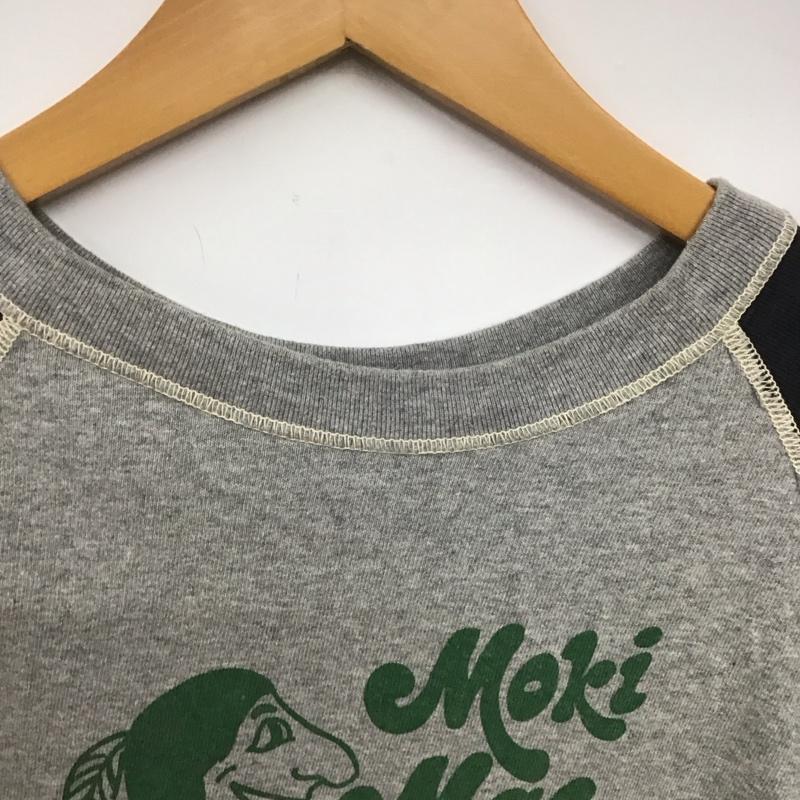 古着 USED Tシャツ 半袖 半袖カットソー プリントTシャツ ラグラン L プリント 灰 / グレー / X 黒 / ブラック /  メンズ USED 古着 中古 10145838