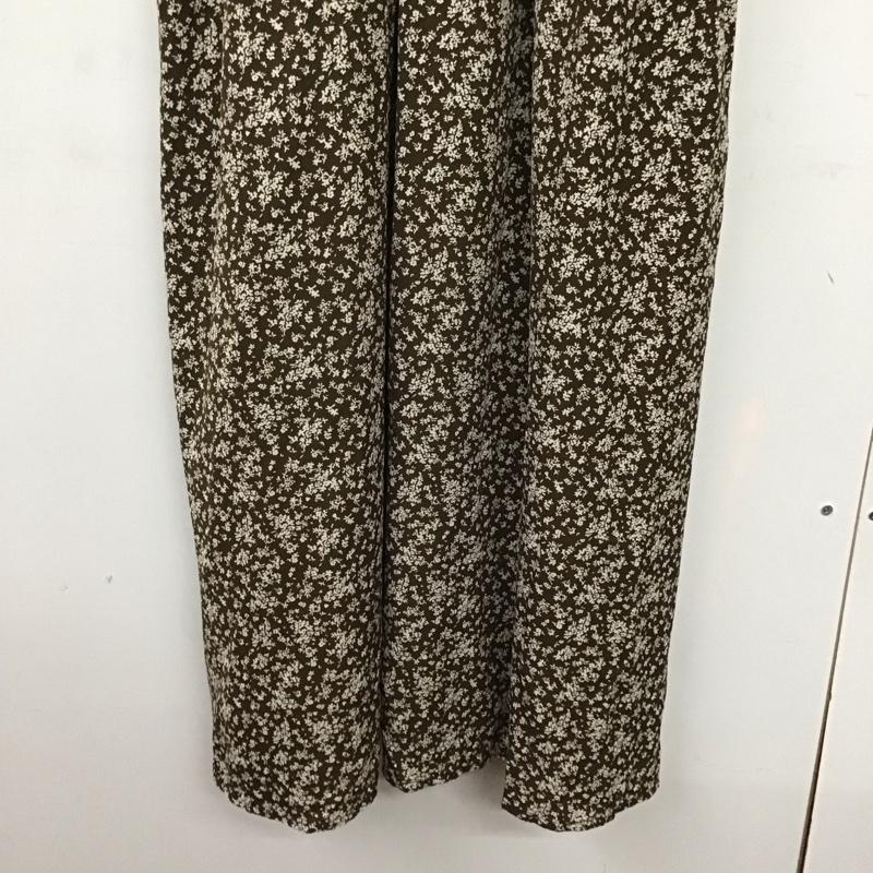 ダブルクローゼット w closet ワンピース ロングスカート Vネック 半袖 花柄 茶 / ブラウン /  レディース USED 古着 中古 10145962