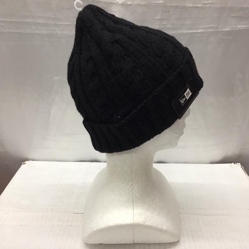 ニューエラ NEW ERA 帽子 ニット帽 13327792 ローゲージ カフニット レザーパッチ ロゴ、文字 黒 / ブラック /  メンズ USED 古着 中古 10115675