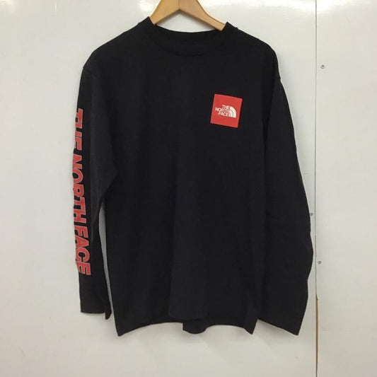 ザノースフェイス THE NORTH FACE カットソー 長袖 nt31951 SQUARELOGOSLEEVETEE プリントTシャツ L ロゴ、文字 黒 / ブラック /  メンズ USED 古着 中古 10151345