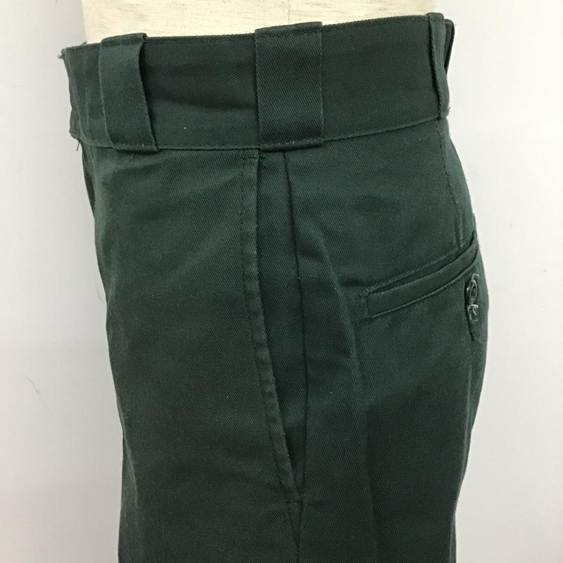 ディッキーズ Dickies パンツ ワークパンツ、ペインターパンツ センタータックパンツ ワイドパンツ ワークパンツ カジュアルジーンズ 30インチ 無地 緑 / グリーン /  メンズ USED 古着 中古 10105594