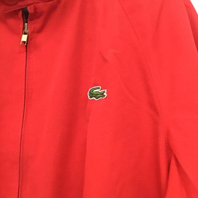 ラコステ LACOSTE ジャケット、上着 ジャケット、ブレザー ジップアップジャケット アウター ノーカラージャケット L ロゴ、文字 赤 / レッド /  メンズ USED 古着 中古 10132909
