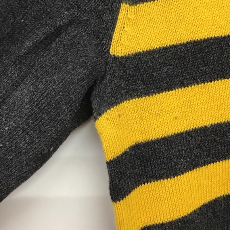 ポロジーンズカンパニー POLO JEANS COMPANY ニット、セーター 長袖 KR-WJ-YW2164 ショールカラー S ボーダー柄 ダークグレー / ダークグレー / X 黄 / イエロー /  レディース USED 古着 中古 10143842