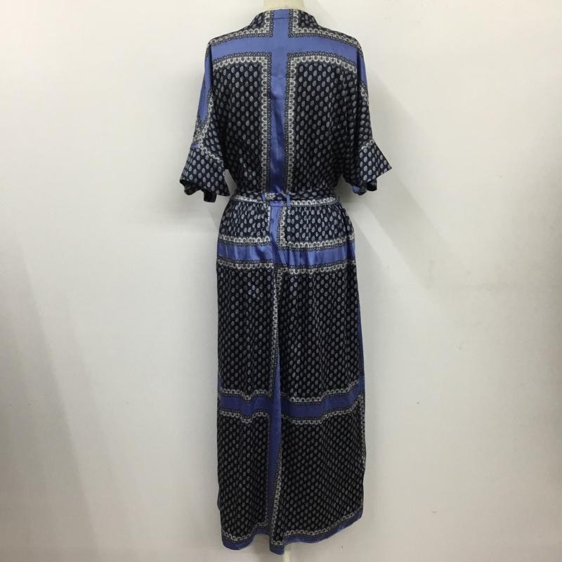 ザラ ZARA ワンピース ロングスカート 半袖ロングワンピース フレアスカート 切り替えワンピース L 総柄 マルチカラー / マルチカラー /  レディース USED 古着 中古 10115795