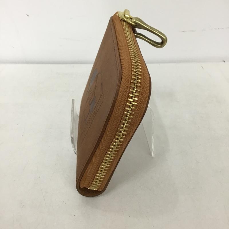 ビアベリー BEERBELLY 財布 コンパクト財布 SMALL ROUND WALLET レザー BEERBELLY ロゴ、文字 茶 / ブラウン /  メンズ USED 古着 中古 10150682