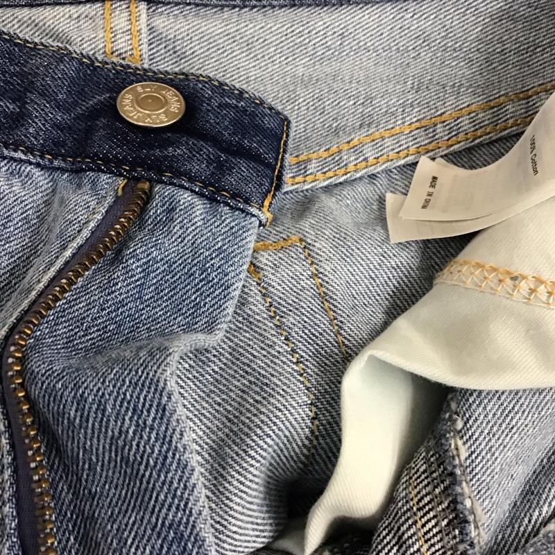 スライ SLY パンツ デニム、ジーンズ 030FSZ12-3310 PATCH WORK FLARE PT パッチワーク フレアパンツ 0 ボーダー柄 インディゴ / インディゴ / X 水色 / ライトブルー /  レディース USED 古着 中古 10107948