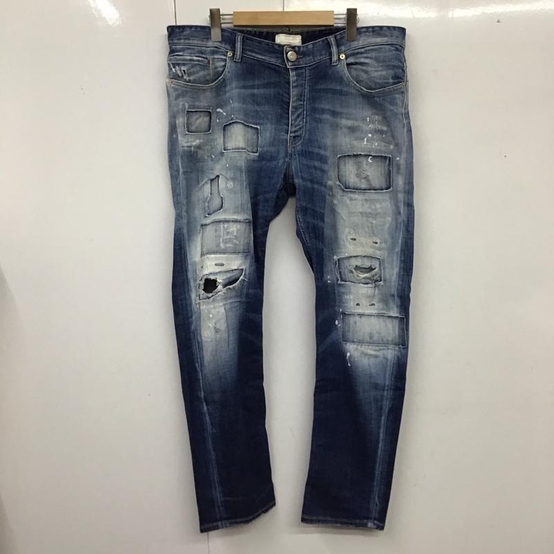 プレミアムムードデニムスーペリア PREMIUM MOOD DENIM SUPERIOR パンツ デニム、ジーンズ デニムパンツ スリムパンツ ストレッチパンツ ジーンズ 36 ダメージ加工 インディゴ / インディゴ /  メンズ USED 古着 中古 10119454
