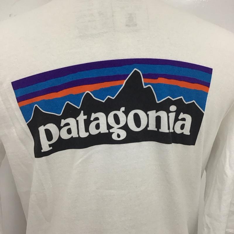 パタゴニア patagonia カットソー 長袖 長袖カットソー クルーネックカットソー ロングスリーブカットソー プリントTシャツ XS ロゴ、文字 白 / ホワイト /  メンズ USED 古着 中古 10124514