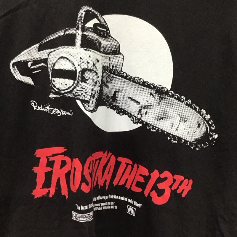 エロスティカ EROSTiKA Tシャツ 半袖 半袖カットソー プリントTシャツ クルーネックカットソー XL プリント 黒 / ブラック /  メンズ USED 古着 中古 10129875