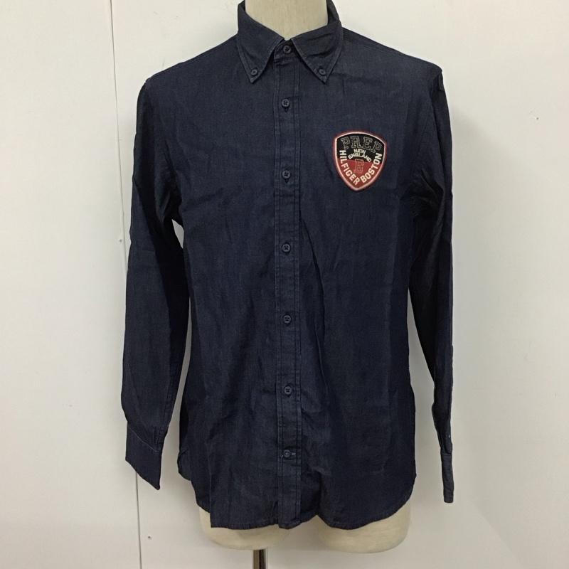 トミーヒルフィガー TOMMY HILFIGER シャツ、ブラウス 長袖 ボタンダウン ワッペン M ワンポイント インディゴ / インディゴ /  メンズ USED 古着 中古 10111180