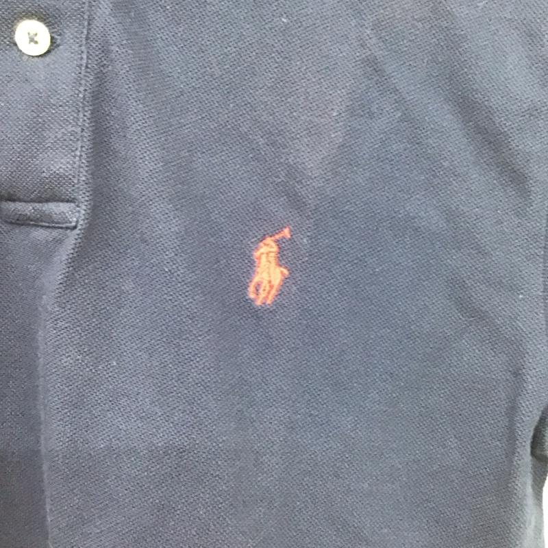 ポロバイラルフローレン Polo by RALPH LAUREN ポロシャツ 半袖 半袖ポロシャツ カラーシャツ 半袖カットソー L ロゴ、文字 紺 / ネイビー /  ボーイズ USED 古着 中古 10139314